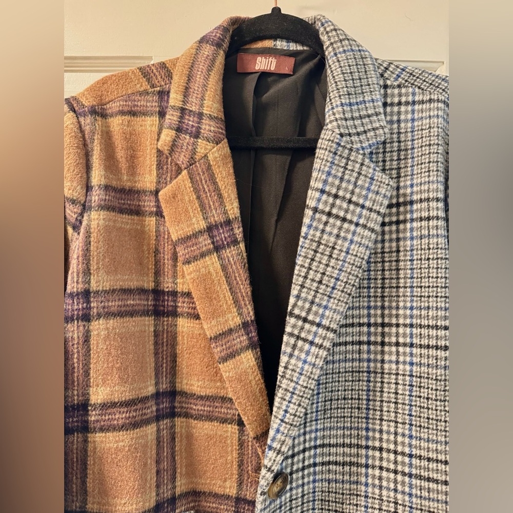 “Shift” Oversized Wool Blazer Jacket Two-Toned Co… - image 4